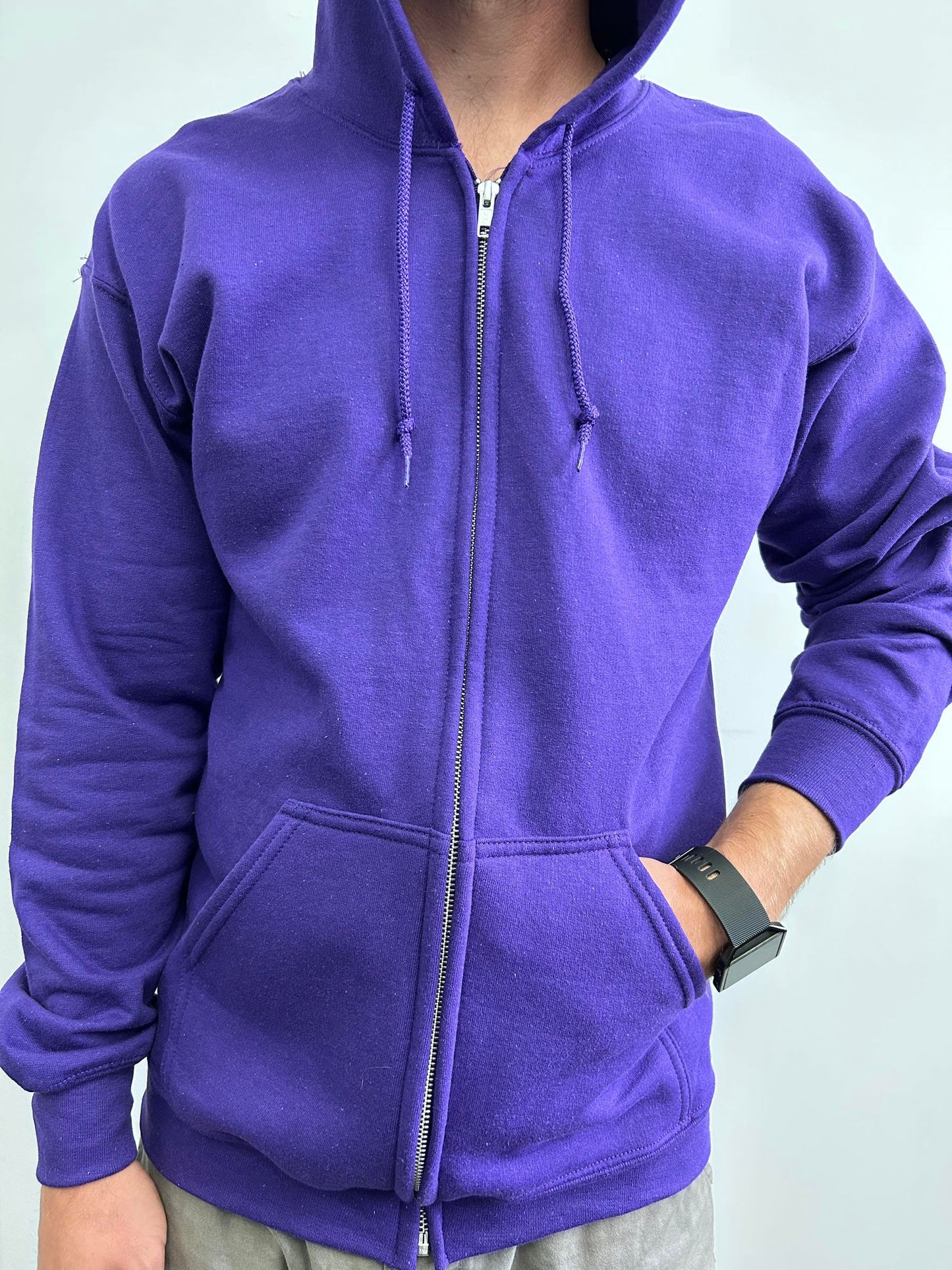 Veste de couleur à fermeture éclair
