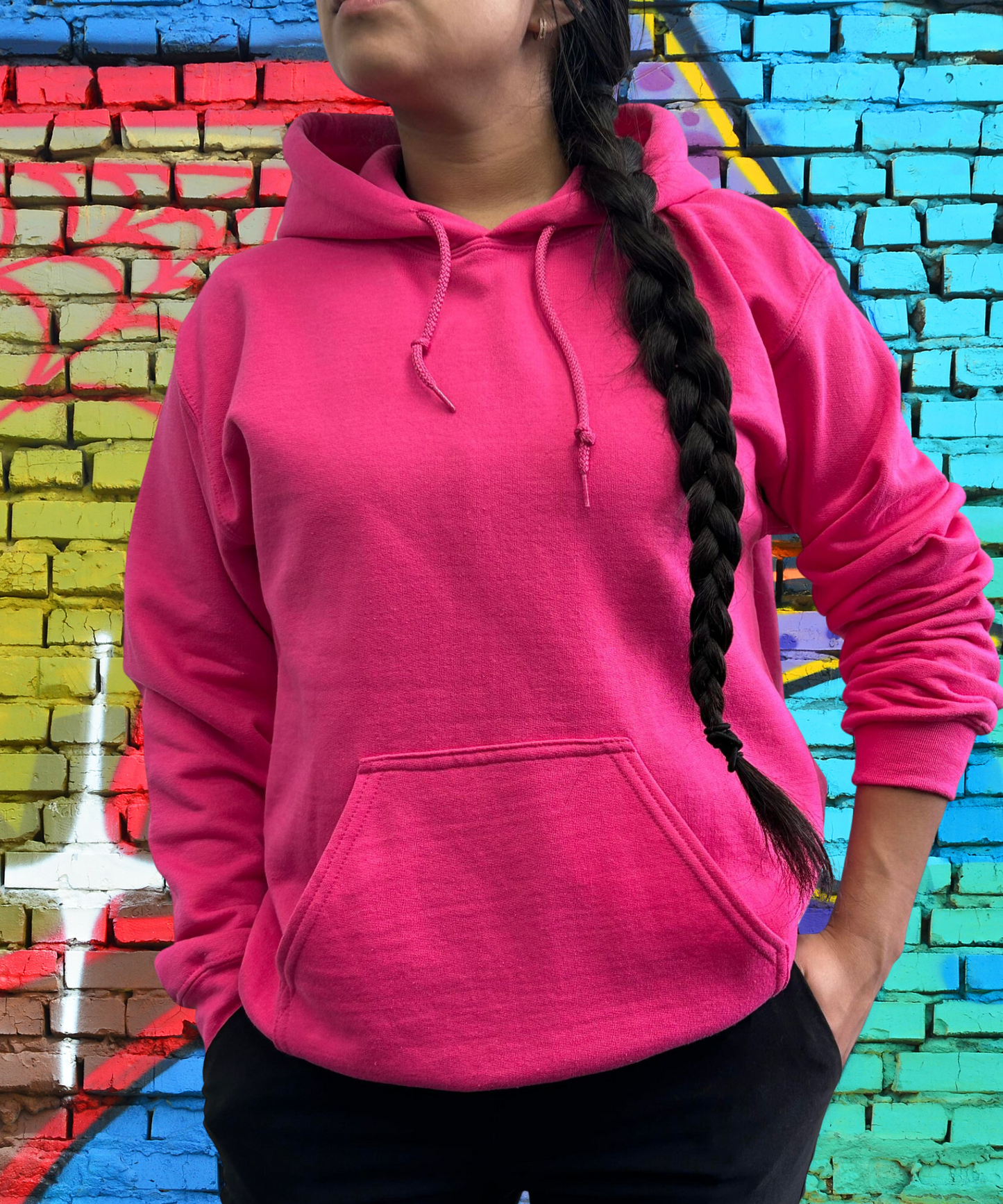 Coton ouaté de couleur avec capuchon  (Kangourou/Hoodie)