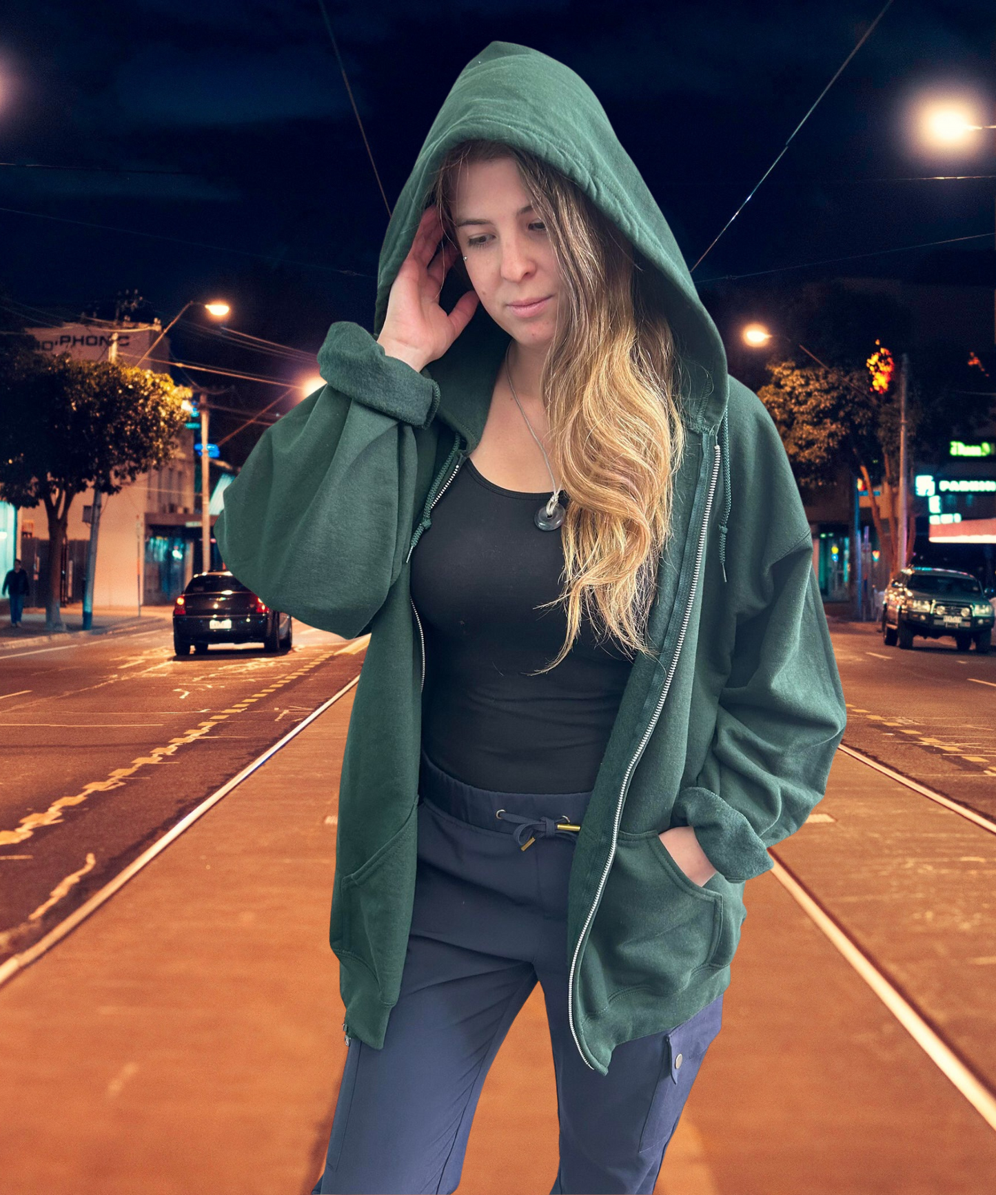 Veste de couleur à fermeture éclair