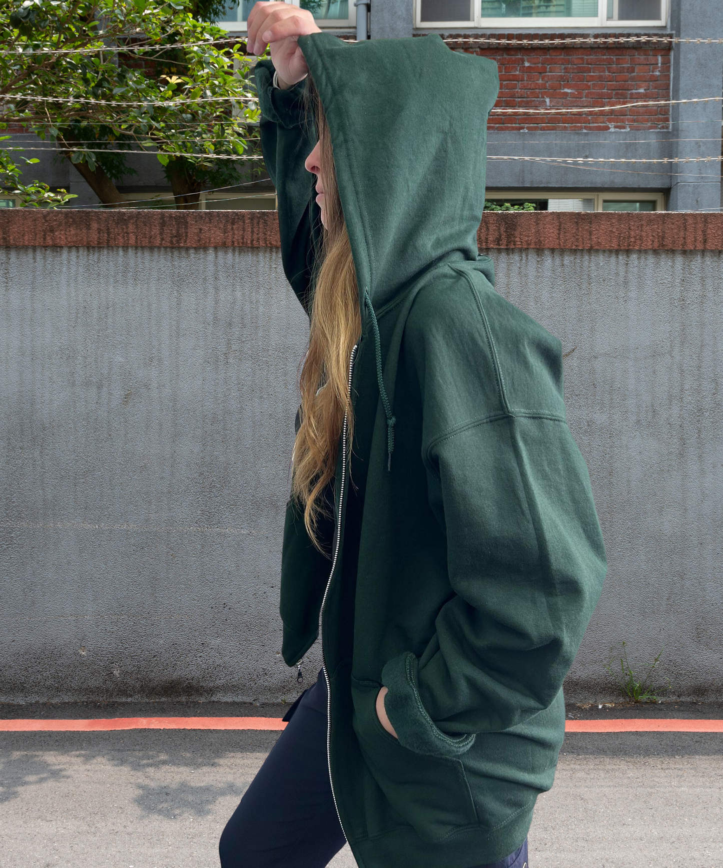 Veste de couleur à fermeture éclair